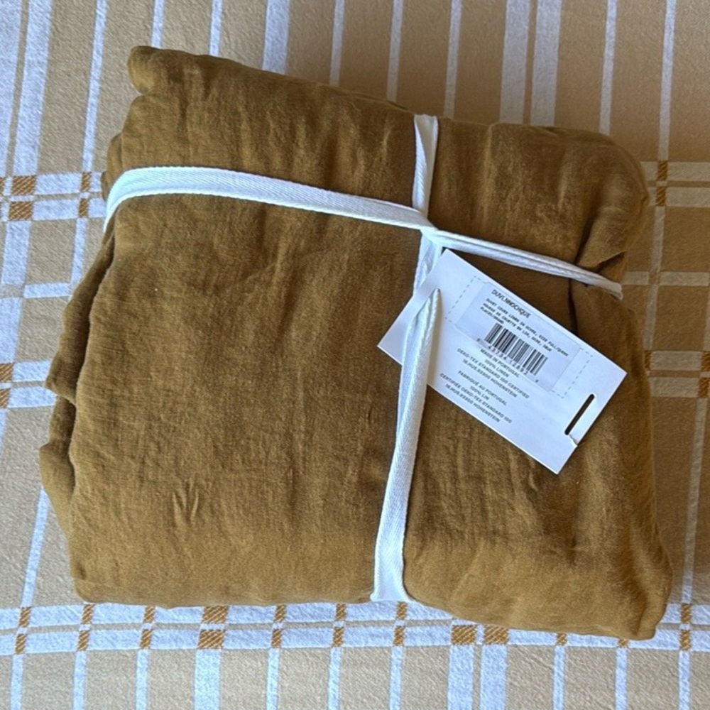 PARACHUTE LINEN - NEW!!! Queen Linen Duvet Cover Ochre Mustard Honey Yellow